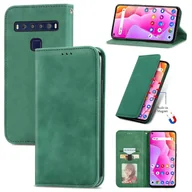 Etui i futerały do telefonów - Do TCL 10L Retro Skin Feel Magnetyczne poziome skórzane etui na telefon z klapką Zielony - miniaturka - grafika 1