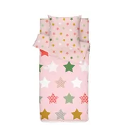 Pościel dla dzieci - Caradou Pościel dziecięca LOULA, 4-częściowa w zestawie kołdra, 90 x 190 cm, bawełna, brzoskwiniowy róż - miniaturka - grafika 1