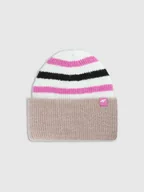 Czapki dla dzieci - 4F Czapka beanie dziewczęca - beżowa Uniwersalny - miniaturka - grafika 1