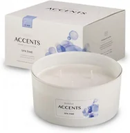 Świece - NoName świeca zapachowa Accents Czas spa 13,7 cm wosk biały twm_478437 - miniaturka - grafika 1
