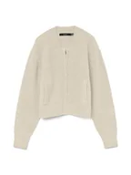 Swetry damskie - Vero Moda Kardigan w kolorze beżowym - miniaturka - grafika 1