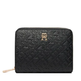 Portfel Tommy Hilfiger Med Za W/Flap Mono AW0AW18035 Czarny - Portfele - miniaturka - grafika 1