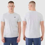 Koszulki męskie - Koszulka Męska 4F T-shirt Basic Regular Logo Szary 4FWMM00TTSHM2256 XXL - miniaturka - grafika 1