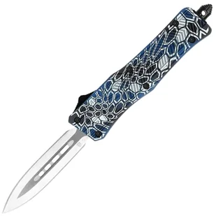 Nóż sprężynowy CobraTec Cerakote OTF Small CTK-1 Dagger - Blue Cobra Skin - Noże - miniaturka - grafika 1