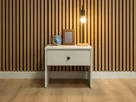 Szafki nocne - Szafka nocna drewniana SALLY biała - miniaturka - grafika 1