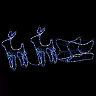 Oświetlenie świąteczne - vidaXL Lumarko Świąteczna dekoracja zewnętrzna: renifery i sanie, 576 diod LED! 329813 - miniaturka - grafika 1