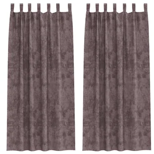 vidaXL Zasłony z weluru 2 szt. z ozdobnymi krawędziami Brązowe 225x140 cm - Zasłony - miniaturka - grafika 1