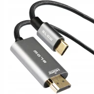 Adaptery i przejściówki - ADAPTER KABEL PRZEJŚCIÓWKA HDMI USB THUNDERBOLT MACBOOK TYP-C PLECIONKA 2M - miniaturka - grafika 1
