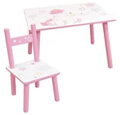 Stoliki dla dzieci - FUN HOUSE 713527 Jednorożec stół H 41,5 cm x szer. 61 cm 42 cm z krzesłem H 49,5 cm x szer. 31 cm x gł. 31,5 cm dla dzieci - miniaturka - grafika 1