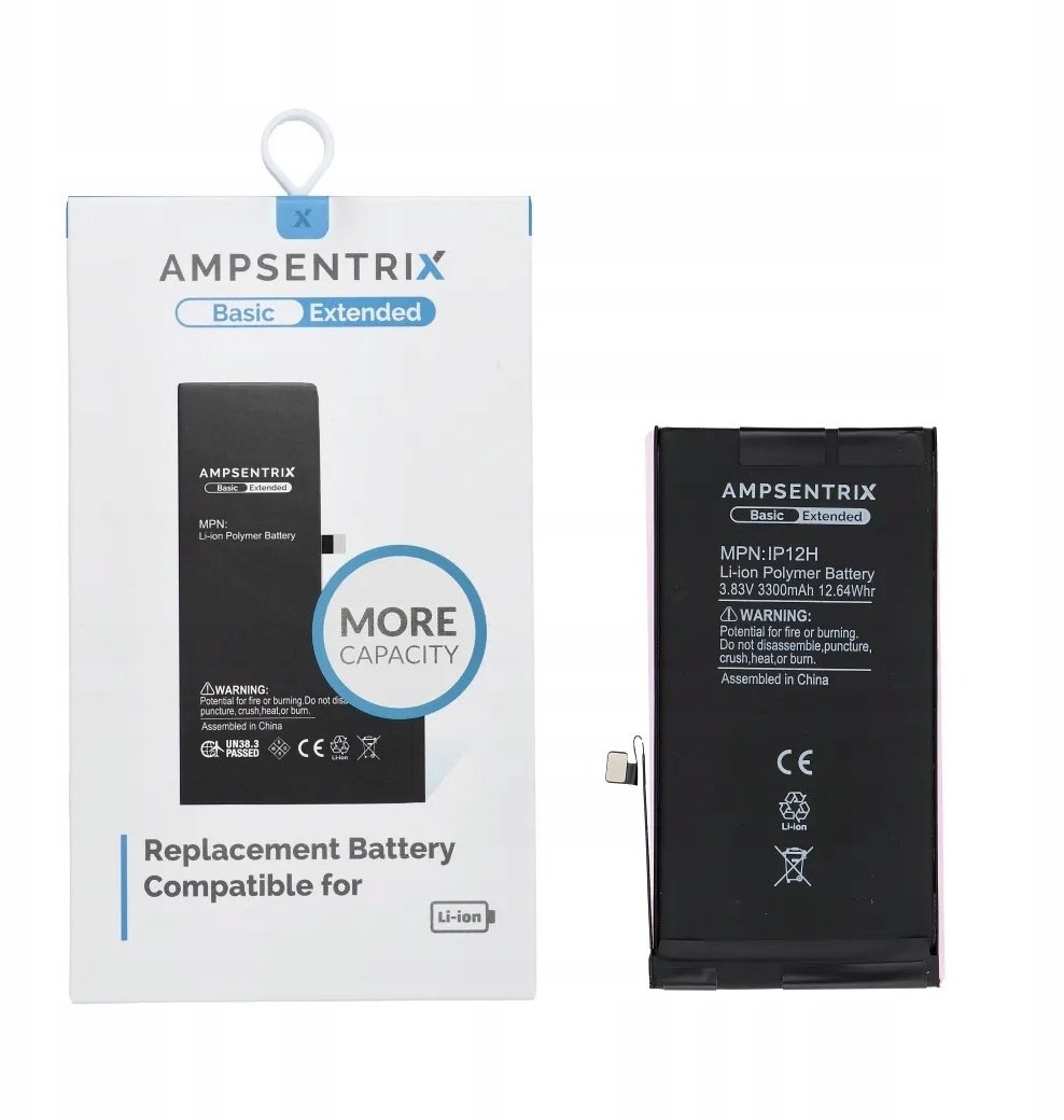 AmpSentrix Basic bateria do iPhone 12 / 12 Pro zwiększona pojemność