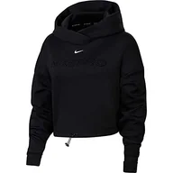Bluzy damskie - Nike Damska bluza z kapturem Np Cln Fleece Innovation Czarny/metaliczny srebrny. L - miniaturka - grafika 1