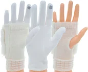 Rękawiczki - ZIMOWE RĘKAWICZKI damskie OCIEPLANE CIEPŁE mitenki 3w1 DO TELEFONU - miniaturka - grafika 1