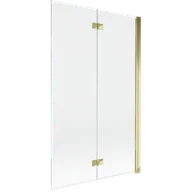 Parawany nawannowe - Mexen Mist parawan nawannowy 2-skrzydłowy prawy 110 x 150 cm, transparent, złoty - 8A9-110-002-50-00-P - miniaturka - grafika 1