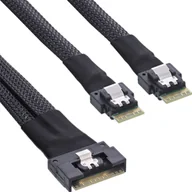 Kable komputerowe i do monitorów - InLine InLine® Slim SAS cable, SFF-8654 8i to 2x SFF-8654 4i, 0.5m - miniaturka - grafika 1