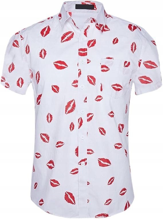 Koszula Hawajska Męska Na Lato Wakacje Przewiewna Bawełna Island Vibes r.XL