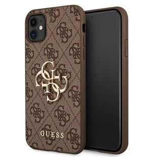 Guess 4G Big Metal Logo - Etui iPhone 11 brązowy 10_20540 - Etui i futerały do telefonów - miniaturka - grafika 1