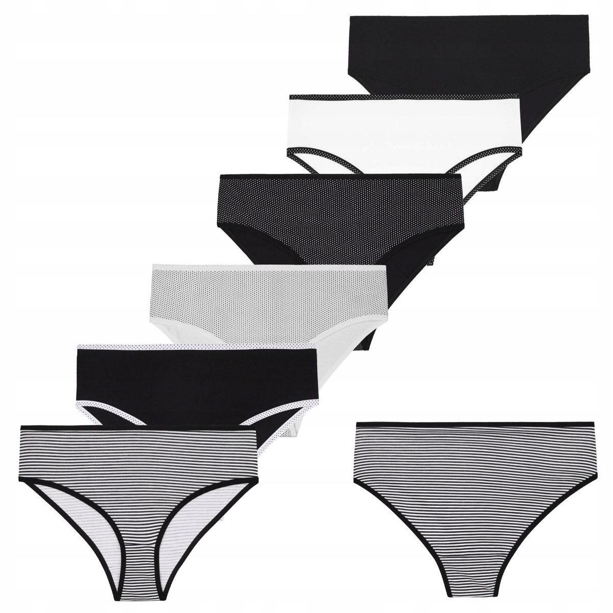 6X Majtki Damskie Figi Bikini Bawełniane Klasyczne Mix Wzorów Moraj Xxl