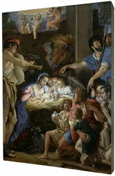 Boże Narodzenie - obraz religijny na desce lipowej - Ikony i obrazy sakralne - miniaturka - grafika 1