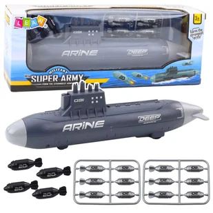 Statek Łódź Podwodna Strzelająca Torpedami Napęd Ciemnoszara 28cm LEAN Toys - Samochody i pojazdy dla dzieci - miniaturka - grafika 1