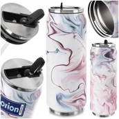 Kubki termiczne - KUBEK TERMICZNY PUSZKA TERMOS BIDON NA NAPOJE CIEPŁE ZIMNE MELANŻ 0,5L - miniaturka - grafika 1