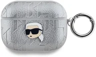 Akcesoria do słuchawek - Karl Lagerfeld PU Embossed Karl Head Case for AirPods Pro Silver standard - miniaturka - grafika 1