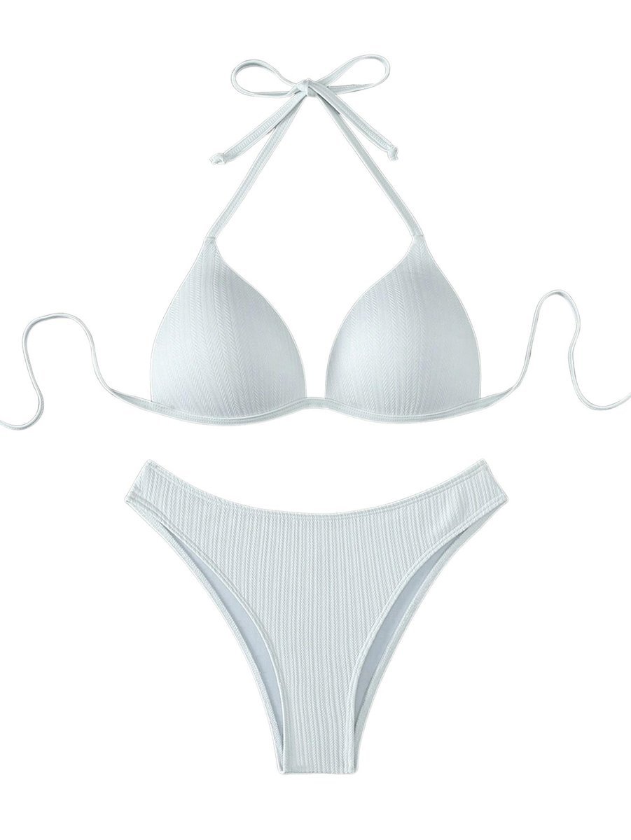 Damski Strój Kąpielowy Dwuczęściowy Kostium Bikini Wysoki Stan Push-up M