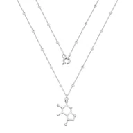 Naszyjniki - Naszyjnik srebrny z wzorem chemicznym czekolady - miniaturka - grafika 1