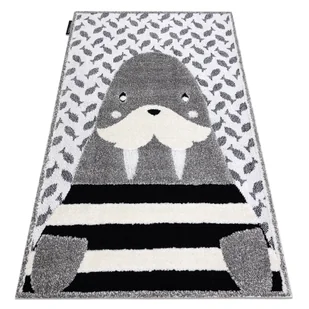 Dywan dziecięcy JOY Walrus mors, dla dzieci - Strukturalny, dwa poziomy runa / krem szary 160x220 cm - Dywany dla dzieci - miniaturka - grafika 1