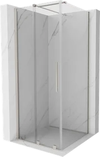 Mexen Velar kabina prysznicowa rozsuwana 90x90 cm, transparent, nikiel szczotkowany - 871-090-090-01-97 - Kabiny prysznicowe - miniaturka - grafika 1