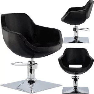 Fotel fryzjerski Laura Black hydrauliczny obrotowy do salonu fryzjerskiego krzesło fryzjerskie - Fotele fryzjerskie - miniaturka - grafika 1
