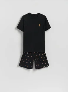 Reserved - Dwuczęściowa piżama ze świątecznym motywem - czarny - Moda i Uroda OUTLET - miniaturka - grafika 1