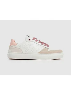 Pepe Jeans FOOTWEAR Skórzane sneakersy "Camden Seal" w kolorze biało-beżowym - Trampki damskie - miniaturka - grafika 1