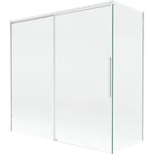 Parawany nawannowe - Mexen Rox parawan nawannowy 2-skrzydłowy rozsuwany 160 + 80 x 150 cm, transparent, biały - 8C9-160-080-20-00 - miniaturka - grafika 1