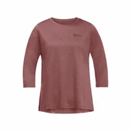 Koszulki sportowe damskie - Damska koszulka sportowa Jack Wolfskin CROSSTRAIL 3/4 T W mineral red - L - miniaturka - grafika 1