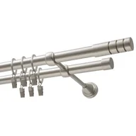 Karnisze - Karnisz DECASTYL Techno z kółkami Podwójny 200 cm Chrom Satyna - miniaturka - grafika 1