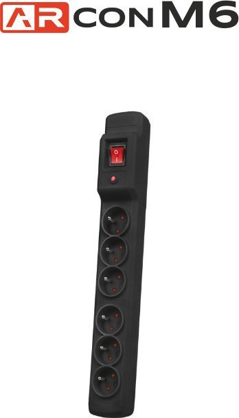 Listwa przeciwprzepięciowa 6 gniazd o długości 1,5m Czarna ARcon M6 firmy Armac 09527