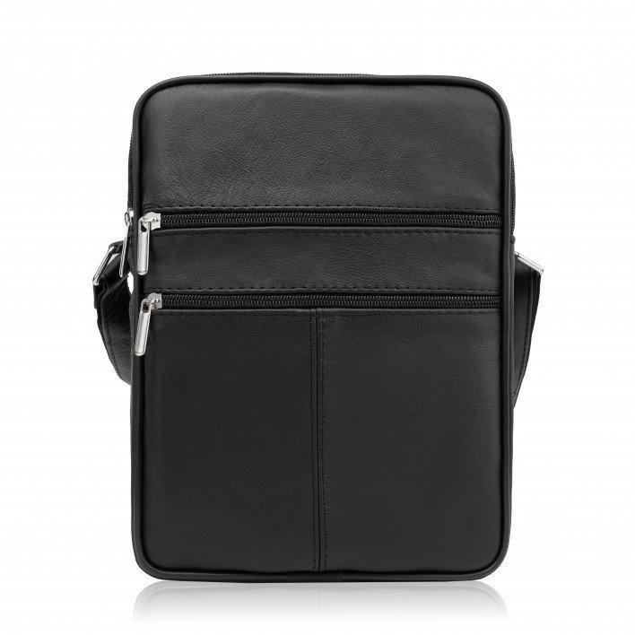 Saszetka Męska Listonoszka Na Ramię Skórzana Czarna Abruzzo Abr-03