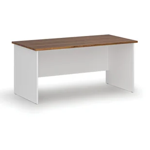 Biurko proste PRIMO WHITE, 1600 x 800 mm, biały/orzech - Biurka - miniaturka - grafika 1
