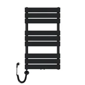 Grzejniki łazienkowe - Rebison Grzejnik łazienkowy elektryczny Mila 900x500 czarny, Szerokość - 500 mm, Grzałka elektryczna - Czarna 600 w - miniaturka - grafika 1