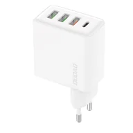 Ładowarki do telefonów - Dudao szybka ładowarka sieciowa 3x USB / USB Typ C PD QC3.0 20W biały (A5H) - miniaturka - grafika 1