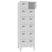 Szafki BHP - Szafa metalowa MSUS 326 12 schowków dla pracowników z zamkiem na klucz - miniaturka - grafika 1