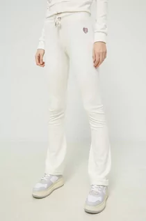 Spodnie damskie - Juicy Couture spodnie dresowe Elodie damskie kolor beżowy z aplikacją - grafika 1