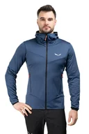 Bluzy męskie - Salewa Bluza trekkingowa męska Sella Crevasse HD niebieska 52_XL - miniaturka - grafika 1
