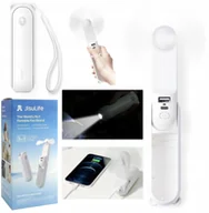 Gadżety USB - Mini wentylator Jisulife Handheld Fan Life8 przenośny wiatraczek USB z funkcją powerbanka 2000mAh i latarką - biały - miniaturka - grafika 1