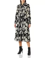 Sukienki - PINKO Damska sukienka bez żakardowego nadruku F, luźna sukienka, Zdg_black/masło, 36 - miniaturka - grafika 1