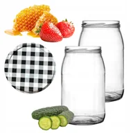 Pojemniki kuchenne - 32 SZT. SŁOIKI SZKLANE 0.9 L + ZAKRĘTKI 82 MM NA PRZETWORY OGÓRKI MIÓD - miniaturka - grafika 1