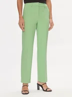 Spodnie damskie - YAS Spodnie materiałowe Likka 26030744 Zielony Regular Fit - miniaturka - grafika 1