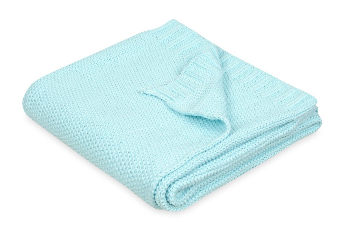 Kocyk pled dziecięcy 80x100 Tully turkusowy bawełniany BabyMatex