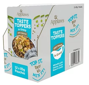 Applaws Taste Toppers Saszetka dla psa - białoryby, łosoś, zielony groszek i soczewica w sosie 85g - Mokra karma dla psów - miniaturka - grafika 3