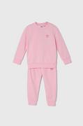 Dresy i komplety dla dziewczynek - adidas Originals dres dziecięcy kolor różowy - miniaturka - grafika 1